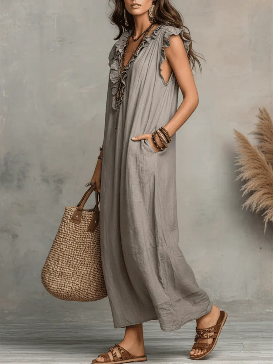 Women's Boho Ruffle Dress | Maxi