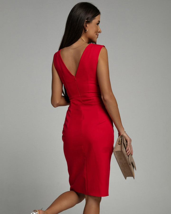 Women's Elegant Fitted Evening Dress | Midi