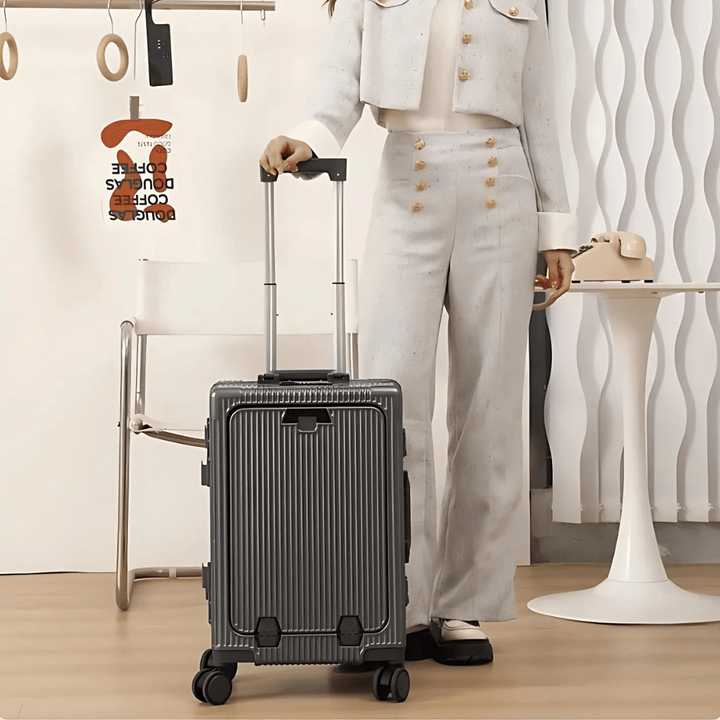 Valise cabine rigide avec compartiment pour ordinateur portable | à roulettes pivotantes