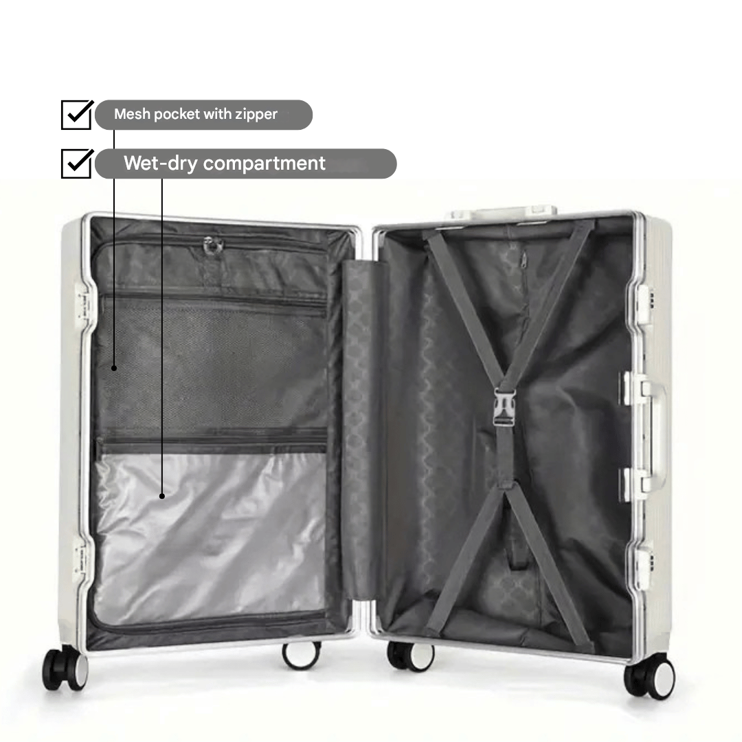 Valise cabine rigide avec compartiment pour ordinateur portable | à roulettes pivotantes