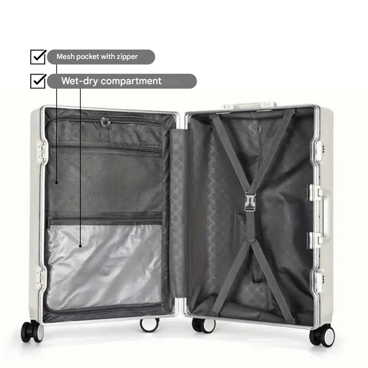 Valise cabine rigide avec compartiment pour ordinateur portable | à roulettes pivotantes