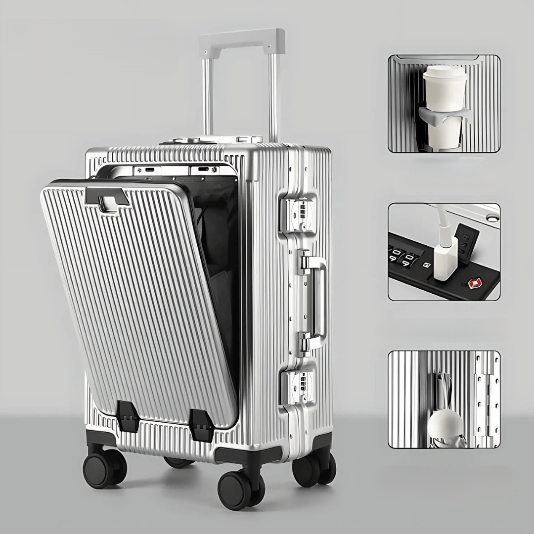 Valise cabine rigide avec compartiment pour ordinateur portable | à roulettes pivotantes