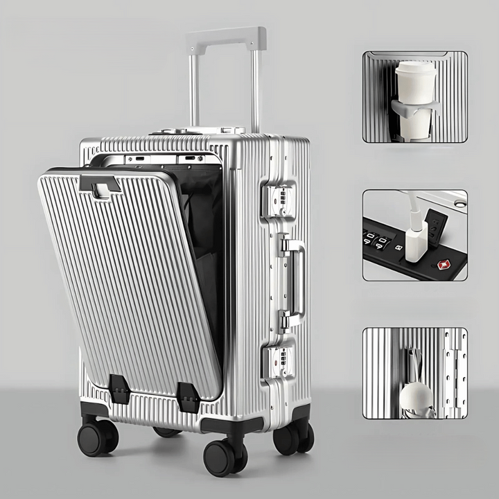 Valise cabine rigide avec compartiment pour ordinateur portable | à roulettes pivotantes