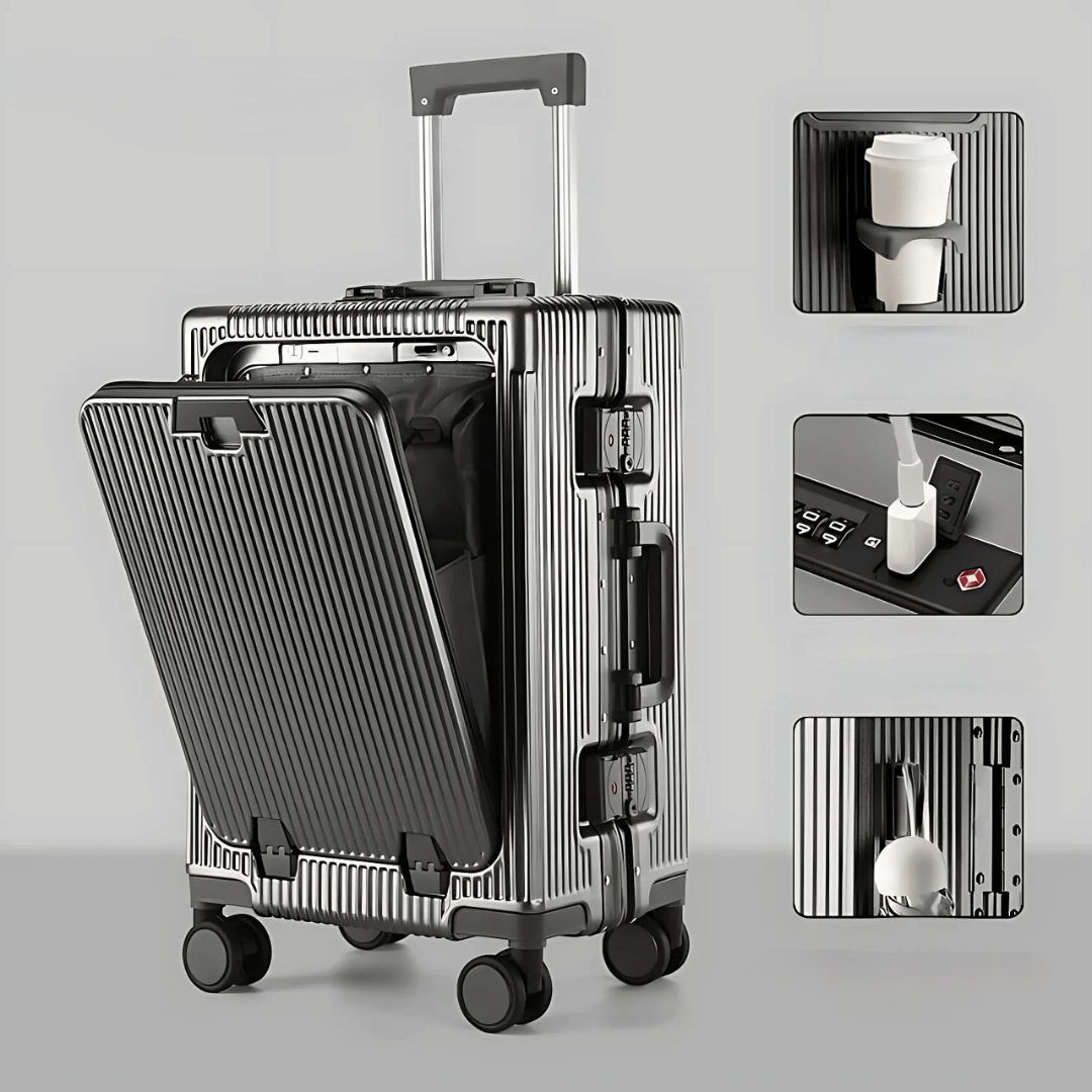 Valise cabine rigide avec compartiment pour ordinateur portable | à roulettes pivotantes