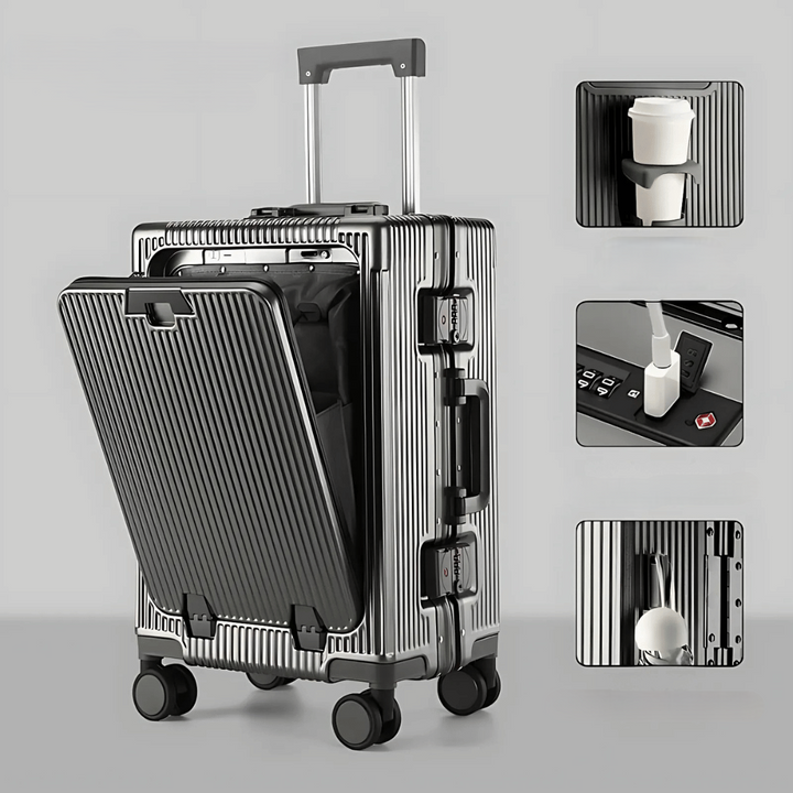 Valise cabine rigide avec compartiment pour ordinateur portable | à roulettes pivotantes
