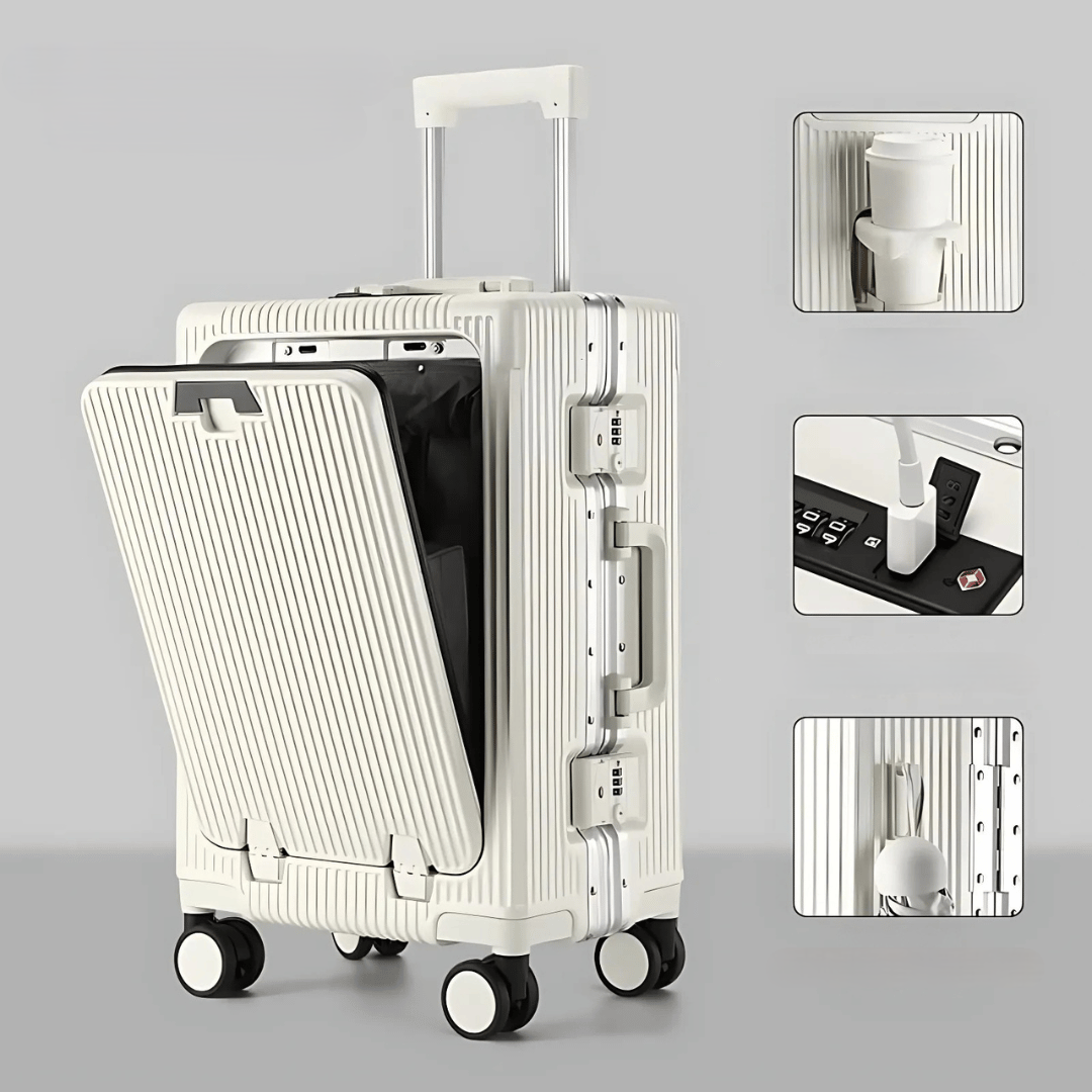 Valise cabine rigide avec compartiment pour ordinateur portable | à roulettes pivotantes