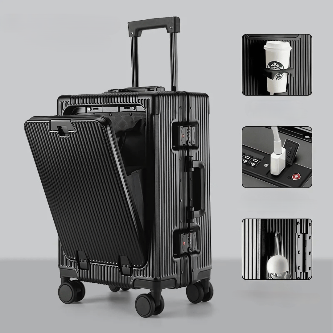 Valise cabine rigide avec compartiment pour ordinateur portable | à roulettes pivotantes