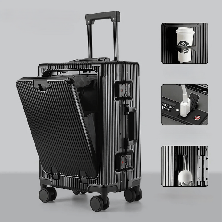 Valise cabine rigide avec compartiment pour ordinateur portable | à roulettes pivotantes