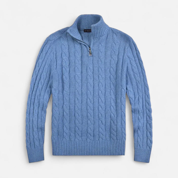 Men's Mock Neck Quarter Zip Knit Sweater | Winter
