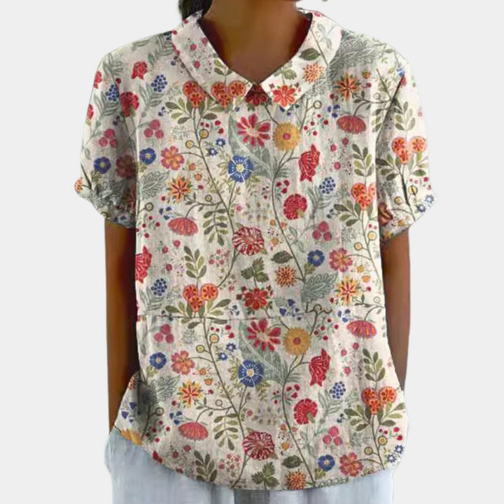 Women's Short Sleeve Blouse | Floral