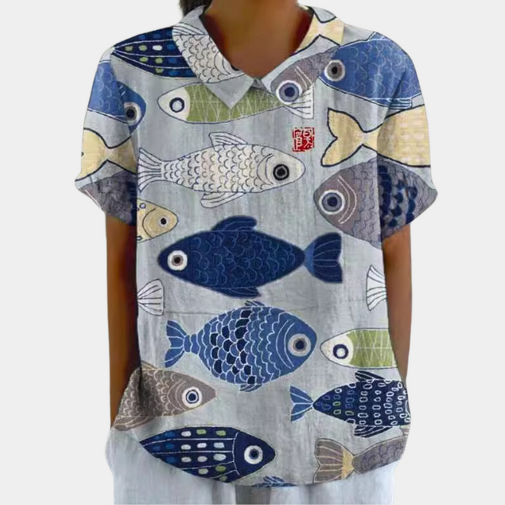 Women's Short Sleeve Blouse | Floral