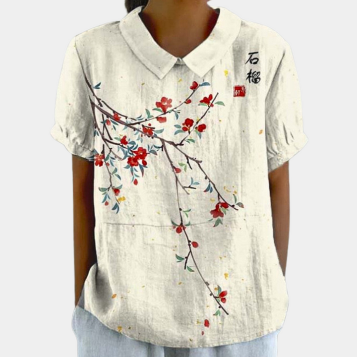 Women's Short Sleeve Blouse | Floral
