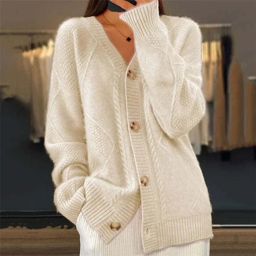 Women's Winter Button Cardigan | Long Sleeve