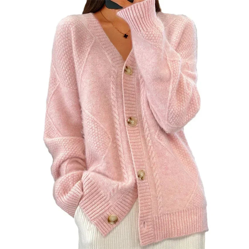 Women's Winter Button Cardigan | Long Sleeve