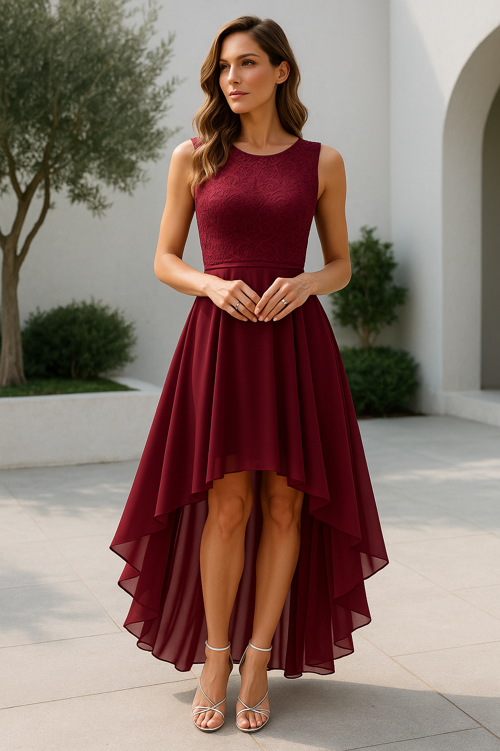 Women’s Elegant Asymmetrical High Low Evening Dress | Maxi