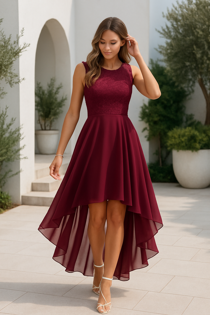 Women’s Elegant Asymmetrical High Low Evening Dress | Maxi