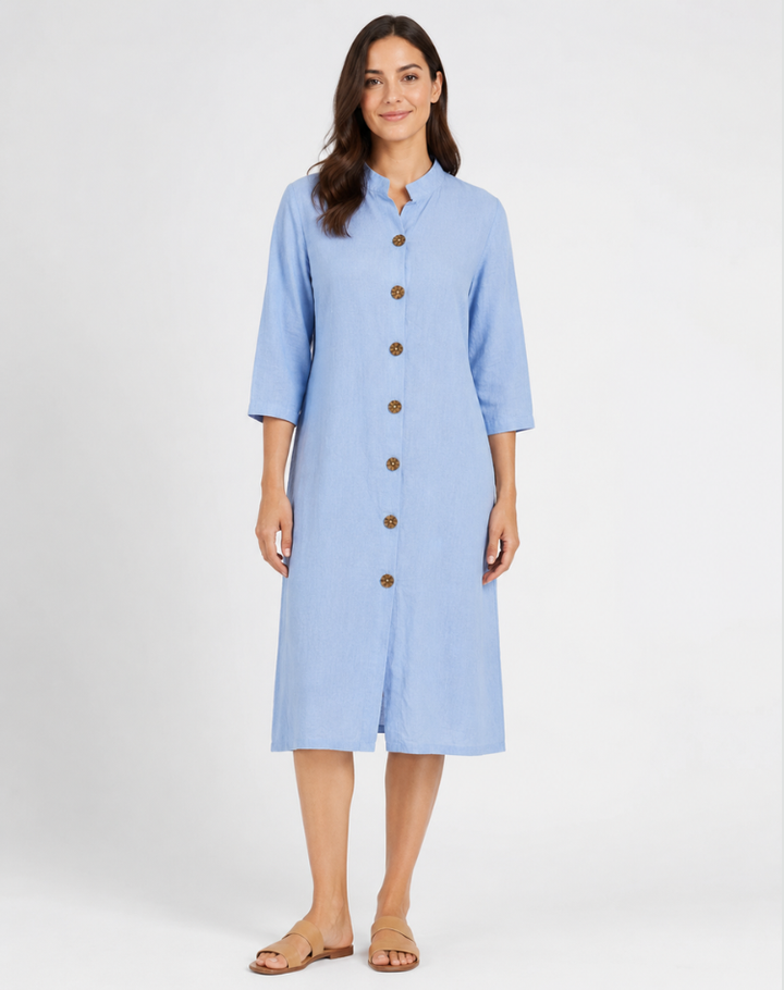 Women's Summer Relaxed Fit Shirt Dress | Midi