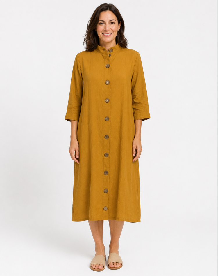 Women's Summer Relaxed Fit Shirt Dress | Midi