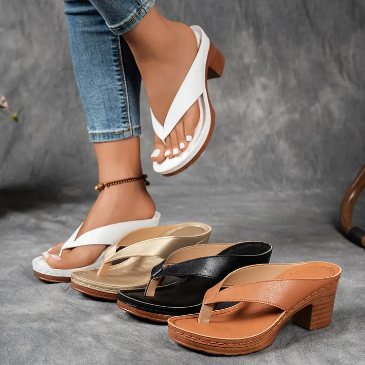 Women’s Heeled Thong Sandals | Slip On