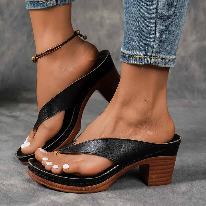 Women’s Heeled Thong Sandals | Slip On