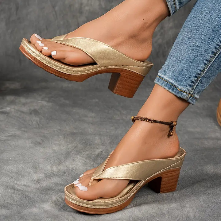 Women’s Heeled Thong Sandals | Slip On