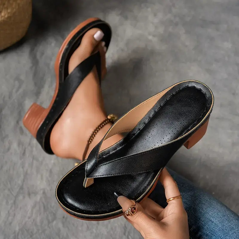 Women’s Heeled Thong Sandals | Slip On