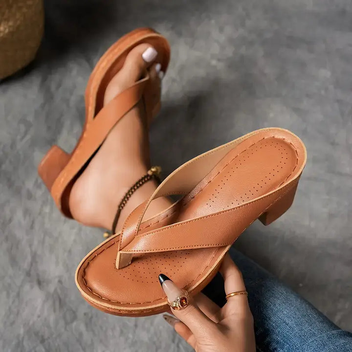 Women’s Heeled Thong Sandals | Slip On
