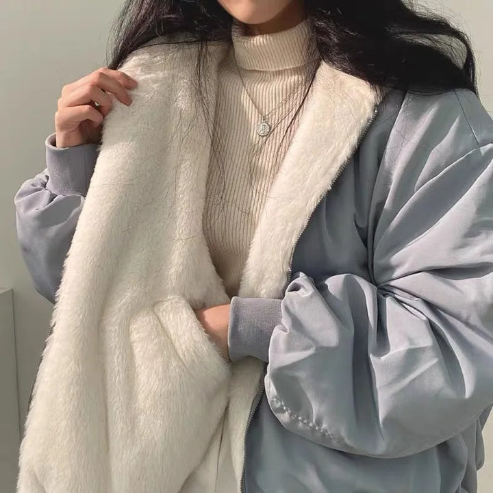 Women's Winter Hood Zip Up Jacket | Oversized