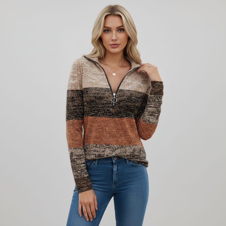 Women’s Quarter Zip Printed Jumper | Autumn