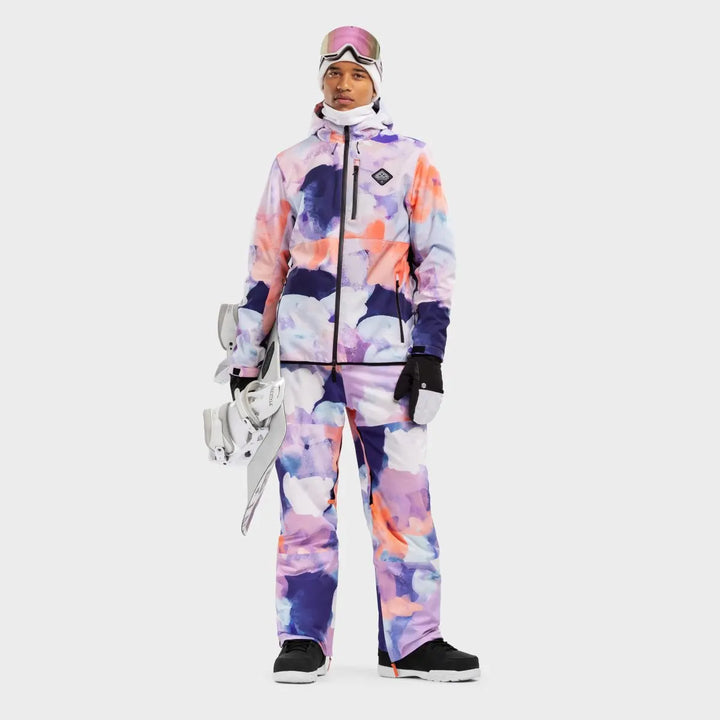 Veste de ski d’hiver à capuche pour homme | fermeture éclair