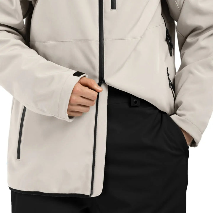Veste de ski d’hiver à capuche pour homme | fermeture éclair