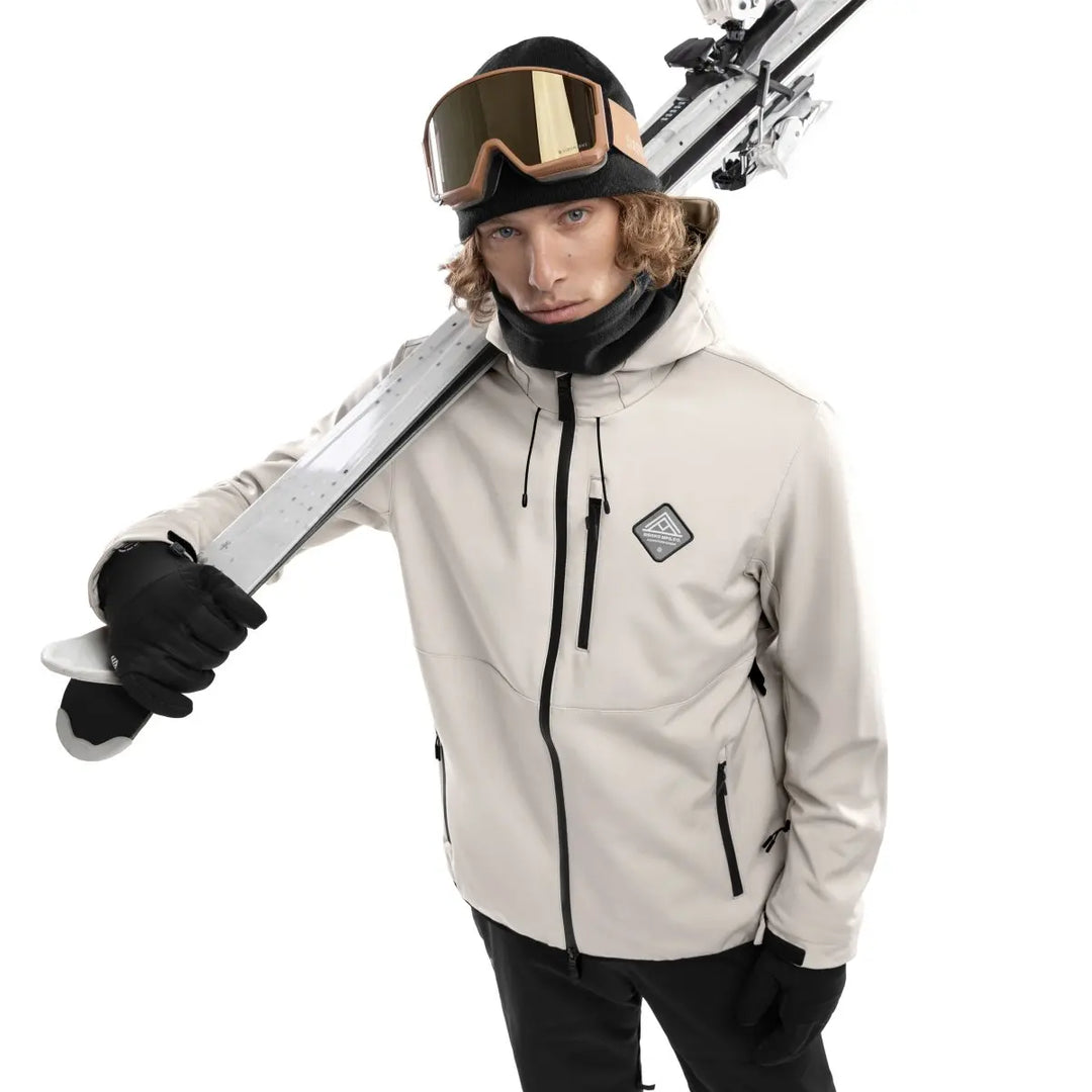 Veste de ski d’hiver à capuche pour homme | fermeture éclair