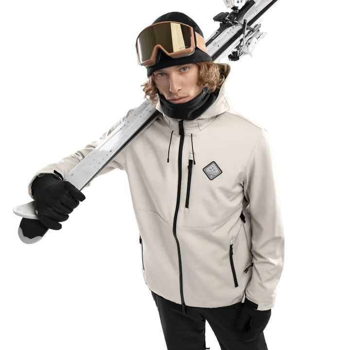 Veste de ski d’hiver à capuche pour homme | fermeture éclair