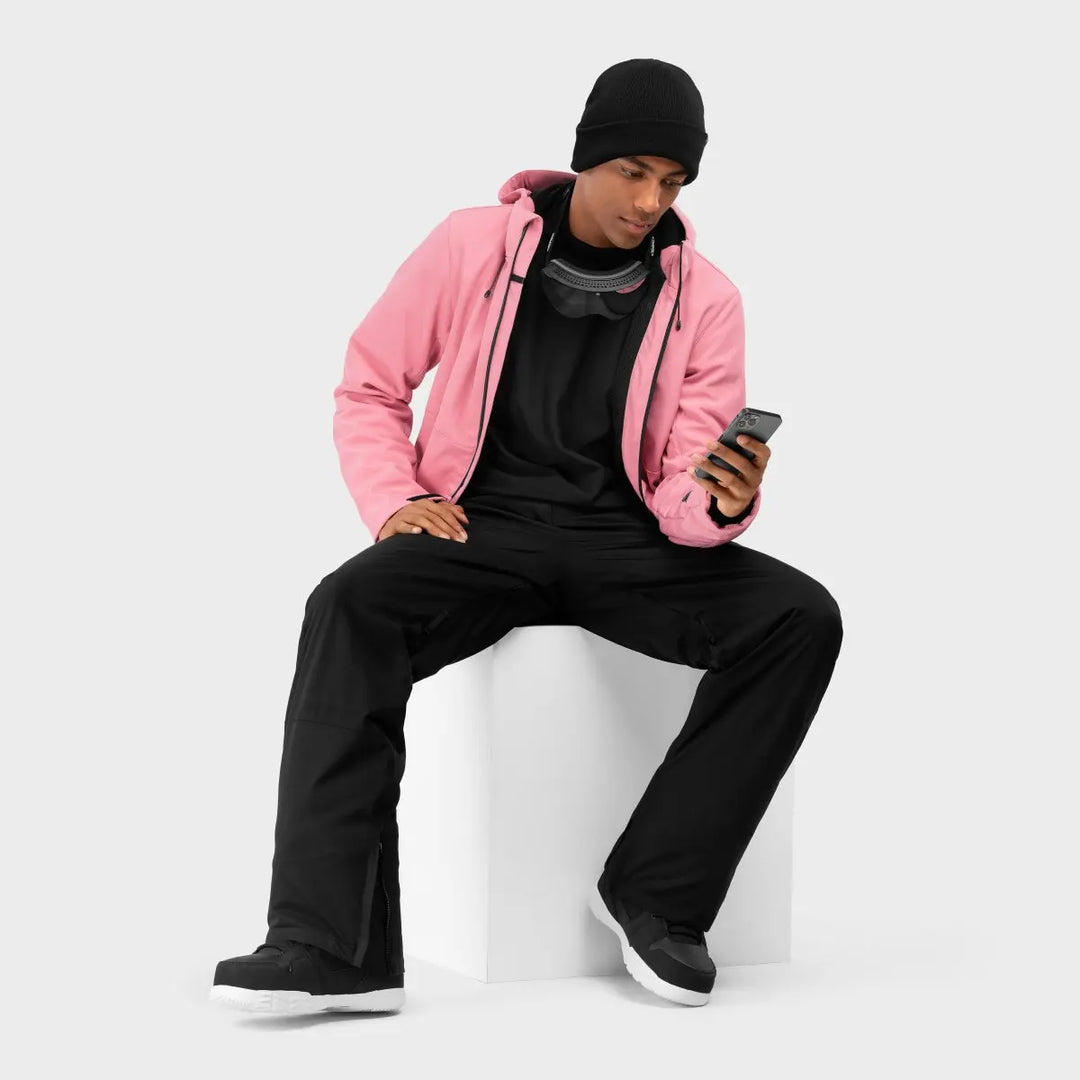 Veste de ski d’hiver à capuche pour homme | fermeture éclair