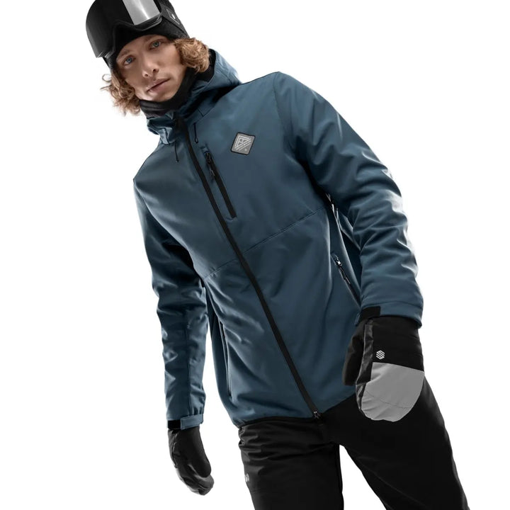 Veste de ski d’hiver à capuche pour homme | fermeture éclair
