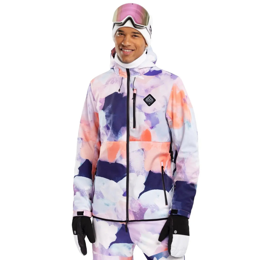 Veste de ski d’hiver à capuche pour homme | fermeture éclair