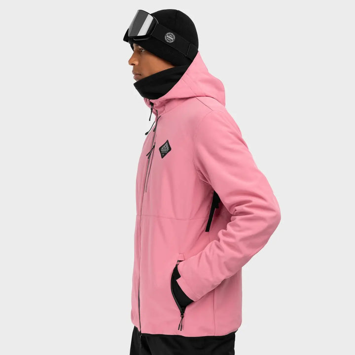 Veste de ski d’hiver à capuche pour homme | fermeture éclair