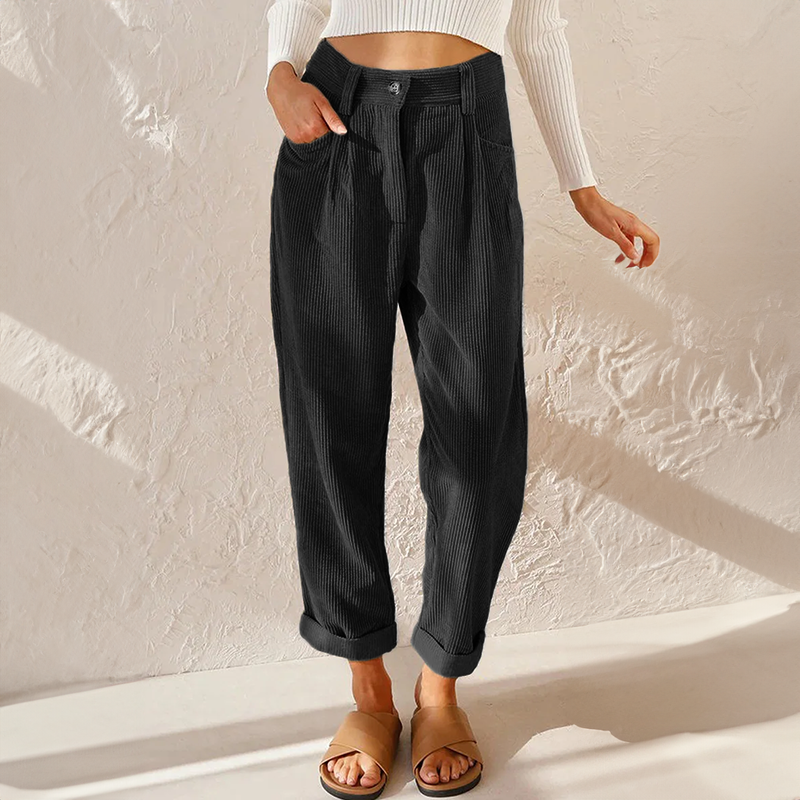 Women's Casual Textured Trousers | Wide Leg