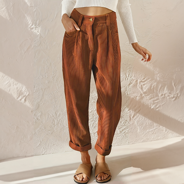Women's Casual Textured Trousers | Wide Leg