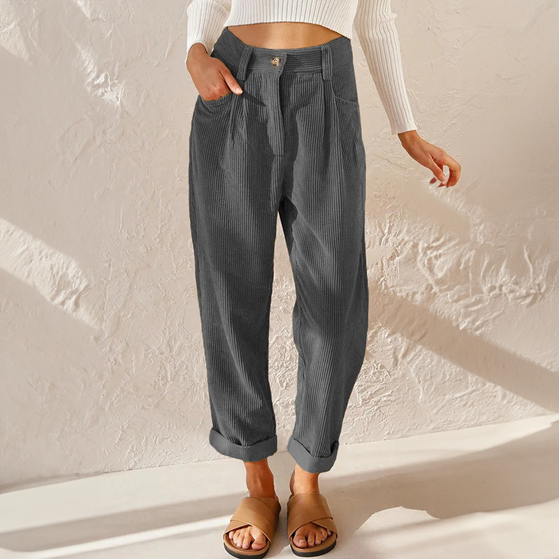 Women's Casual Textured Trousers | Wide Leg