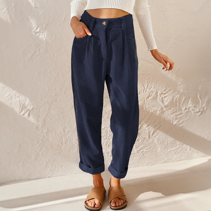 Women's Casual Textured Trousers | Wide Leg