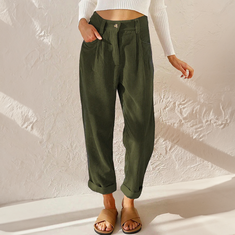 Women's Casual Textured Trousers | Wide Leg