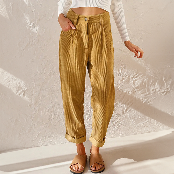 Women's Casual Textured Trousers | Wide Leg