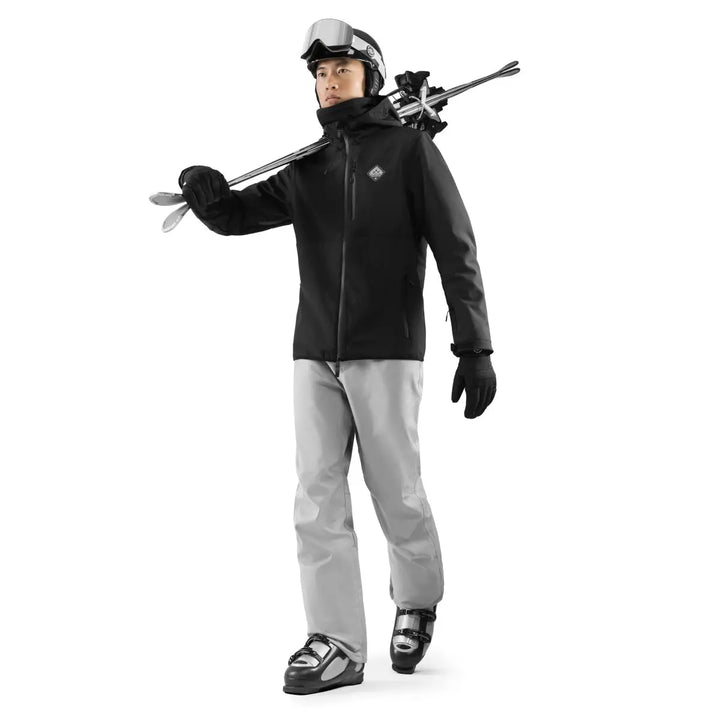 Veste de ski d’hiver à capuche pour homme | fermeture éclair