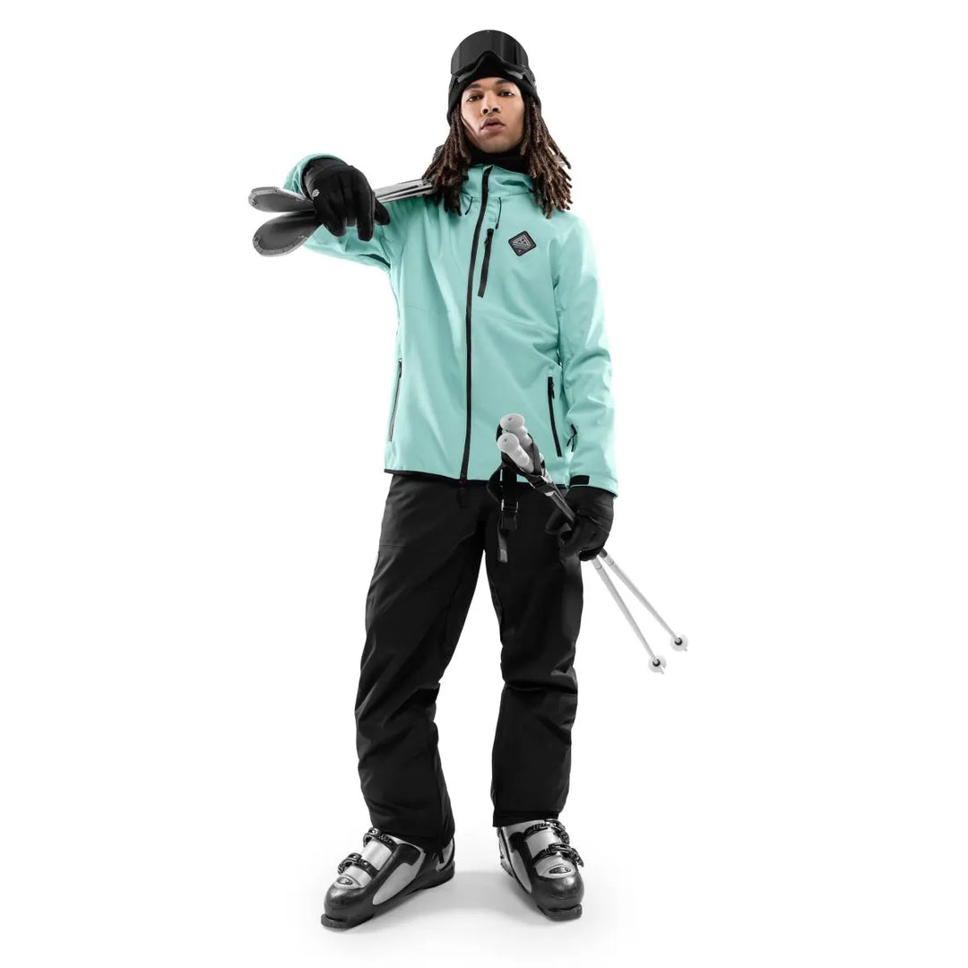 Veste de ski d’hiver à capuche pour homme | fermeture éclair