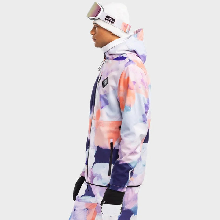 Veste de ski d’hiver à capuche pour homme | fermeture éclair