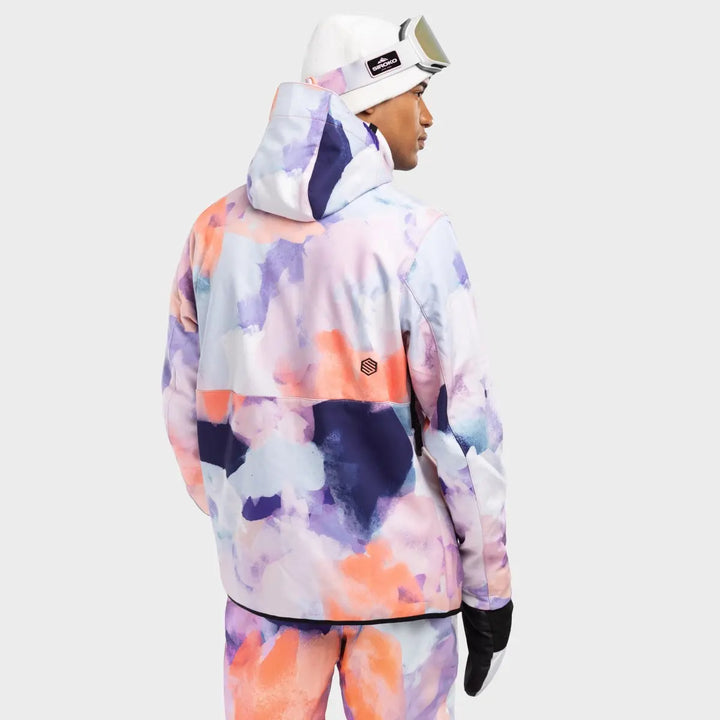 Veste de ski d’hiver à capuche pour homme | fermeture éclair