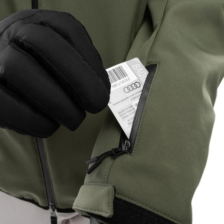 Veste de ski d’hiver à capuche pour homme | fermeture éclair