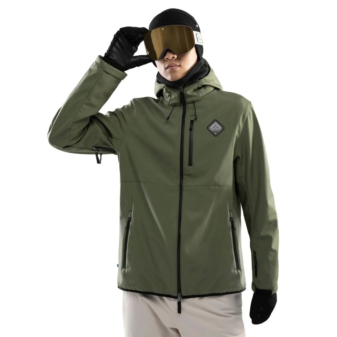 Veste de ski d’hiver à capuche pour homme | fermeture éclair