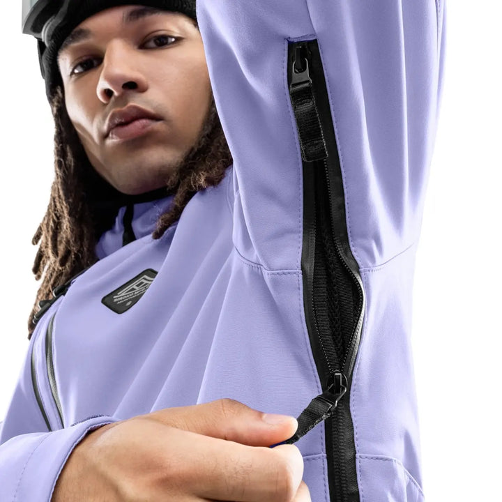 Veste de ski d’hiver à capuche pour homme | fermeture éclair
